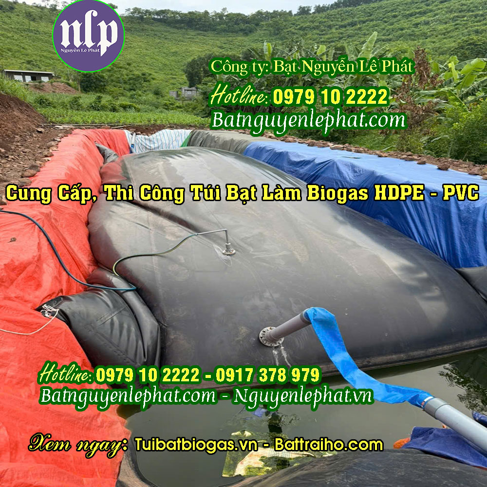 Túi Bạt Trữ Khí biogas HDPE 6 khối, 8 khối , 20 khối, 200 khối Tại Hà Nội Túi Bạt Bigoas HDPE